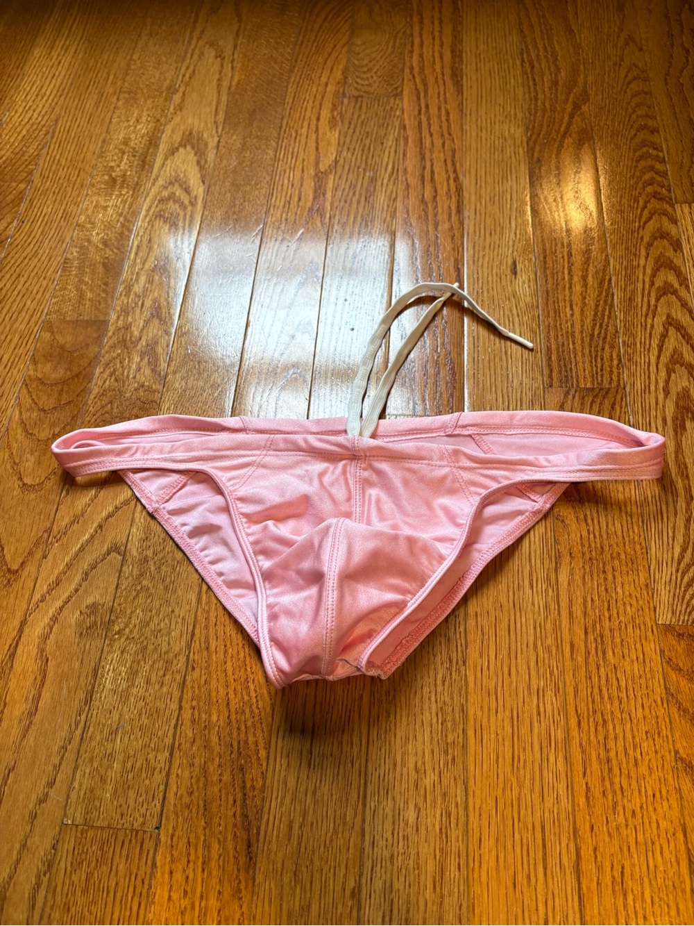 Men's Ultra low rise Rufskin Pose Fit Pink Swim Briefs with Drawstring Waist